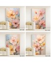 奶油風 花卉 晶瓷面掛畫 裝飾掛畫連鋁畫框 80X120CM